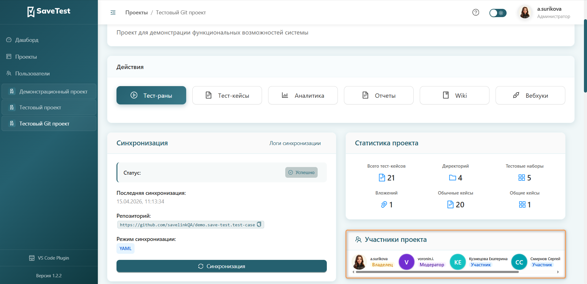 Участники проекта